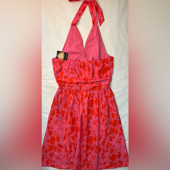 Boston Proper Cabana Floral Halter Fit And Flare Dress Pink Size 16 - Picture 7 of 8
